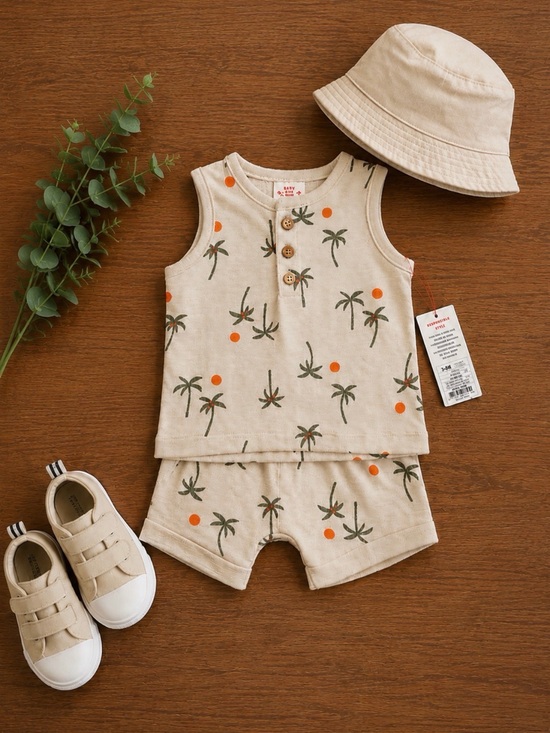 Cat & Jack Other - NWT 3-6m Cat & Jack Palm Tree Print Sleeveless matching set